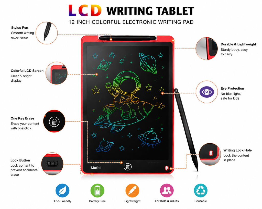 12 Inch LCD Electronic Writing Pad & Drawing Board for Kids