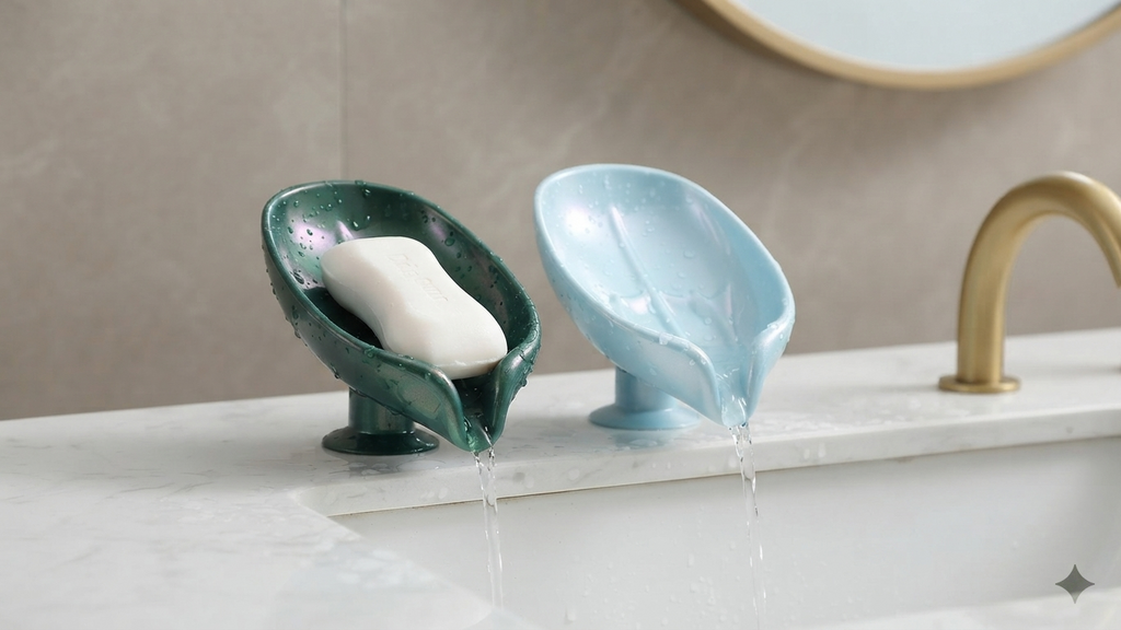Leaf Shape Decorative Drainage Soap Holder Dish Tray