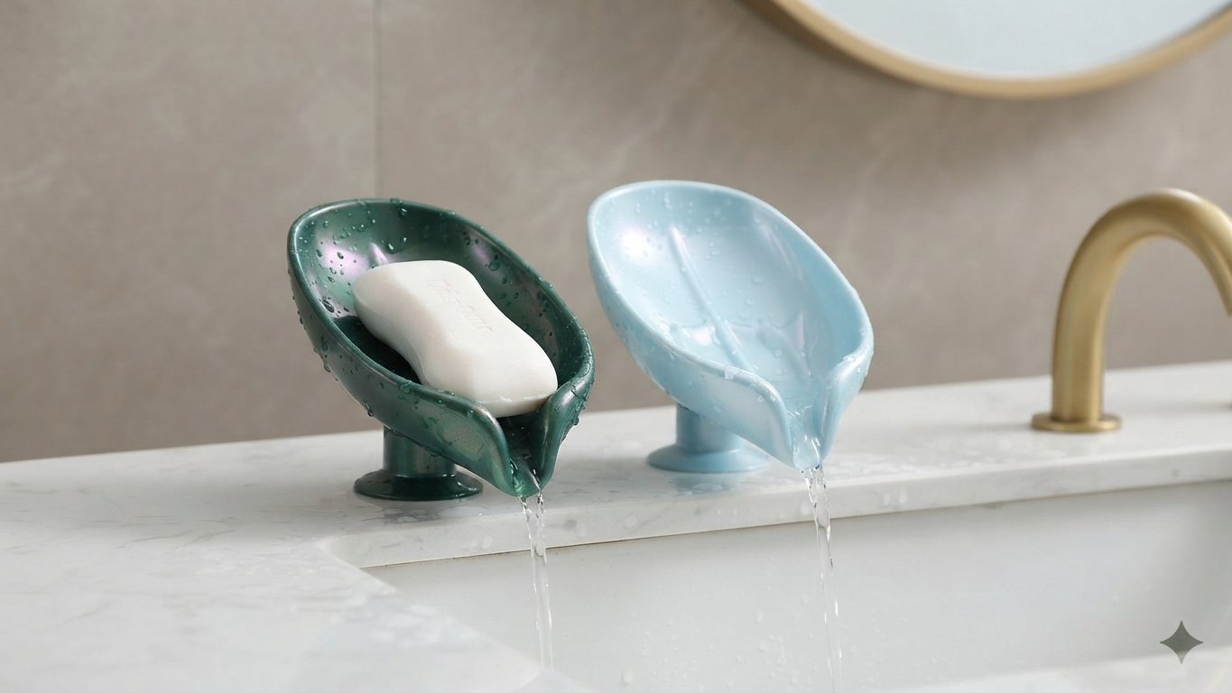 Leaf Shape Decorative Drainage Soap Holder Dish Tray