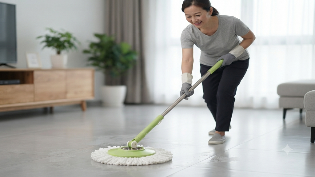 Mop 360 Degree Rotating Mop Head and Mop Stick With Mop Refill