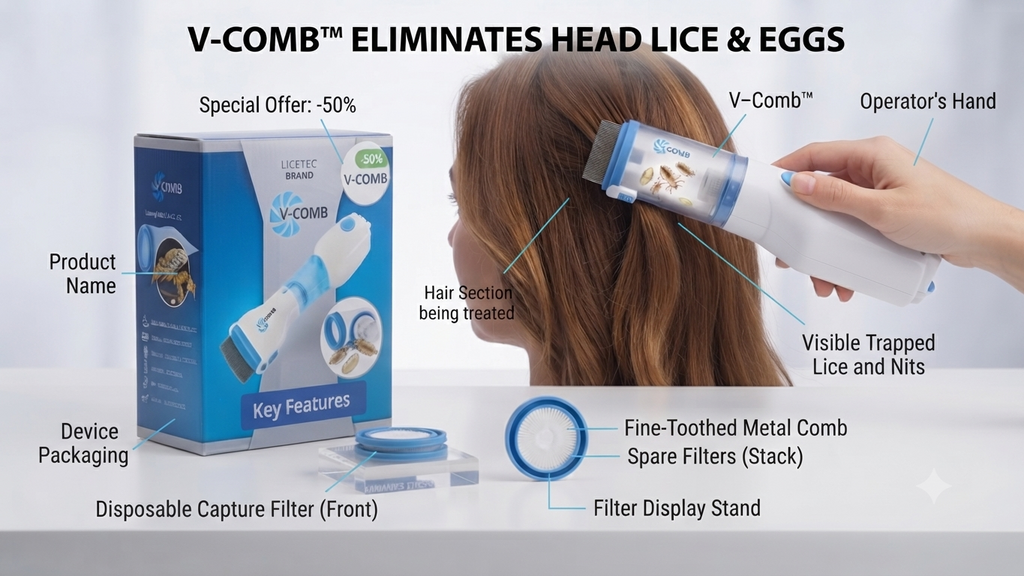 LiceTec V-Comb: Sir Se Juyein (Lice) Khatam Karne Ka Asaan Aur Behtareen Tareeqa