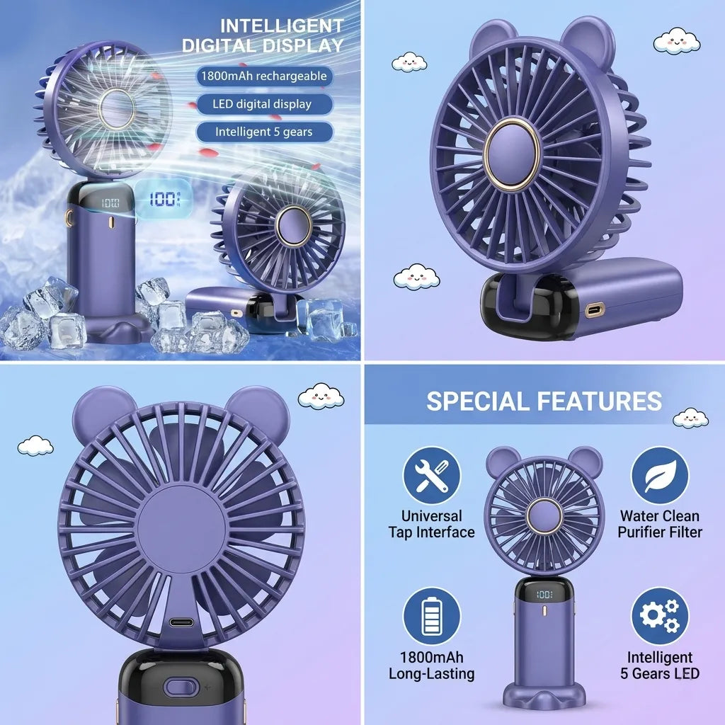 Premium USB Rechargeable Handheld Mini Fan