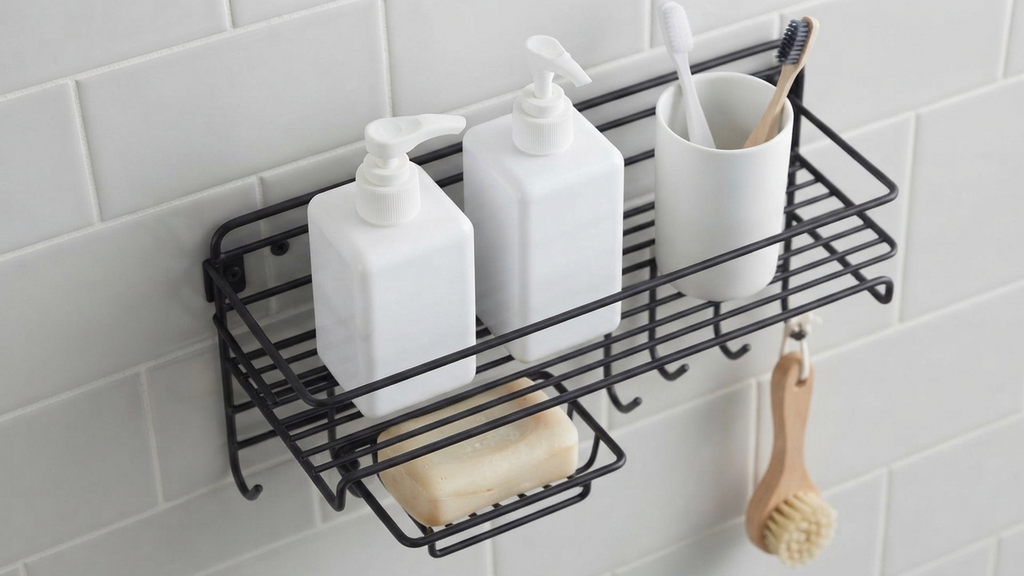 Premium Anti-Rust Wall Mounted Organizer for Bath