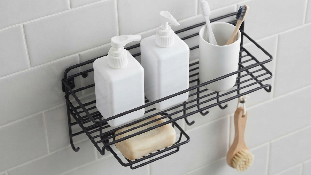 Premium Anti-Rust Wall Mounted Organizer for Bath