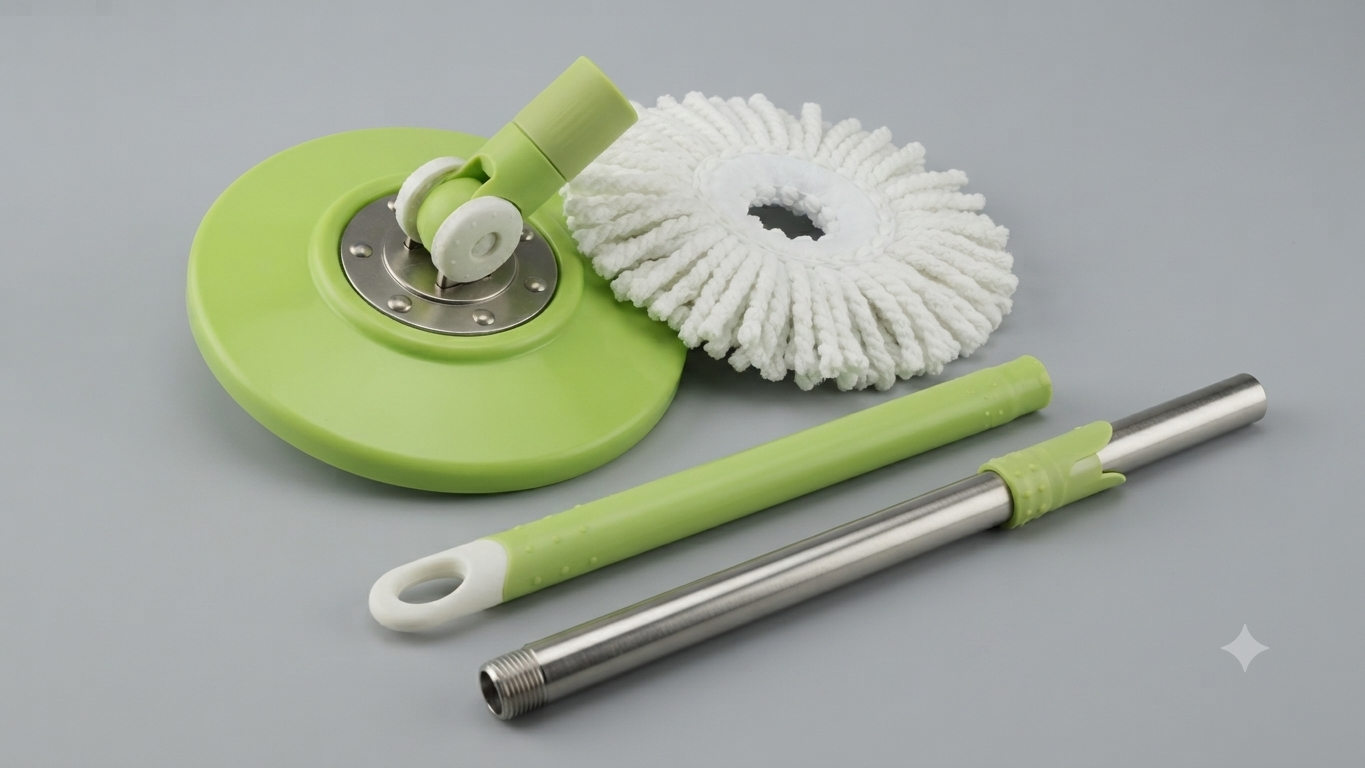 Mop 360 Degree Rotating Mop Head and Mop Stick With Mop Refill