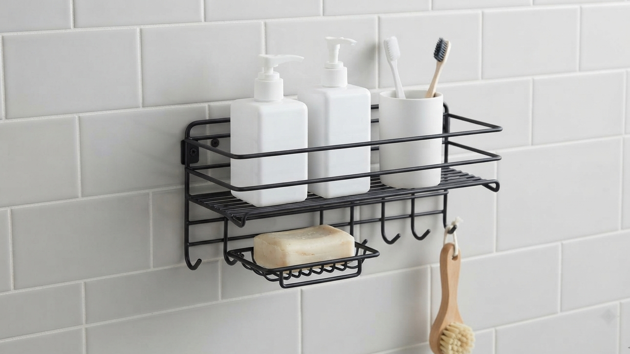 Premium Anti-Rust Wall Mounted Organizer for Bath