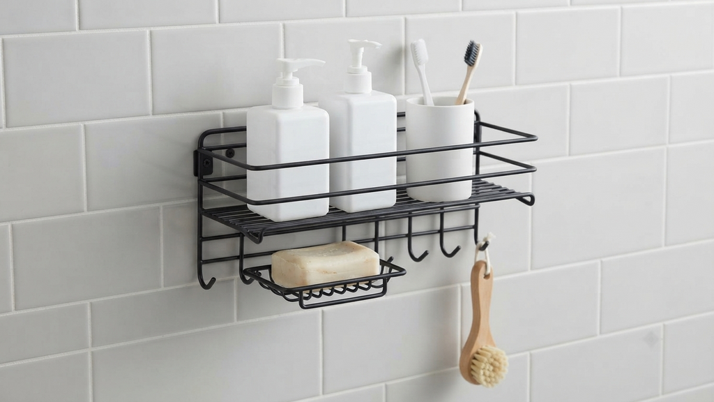Premium Anti-Rust Wall Mounted Organizer for Bath
