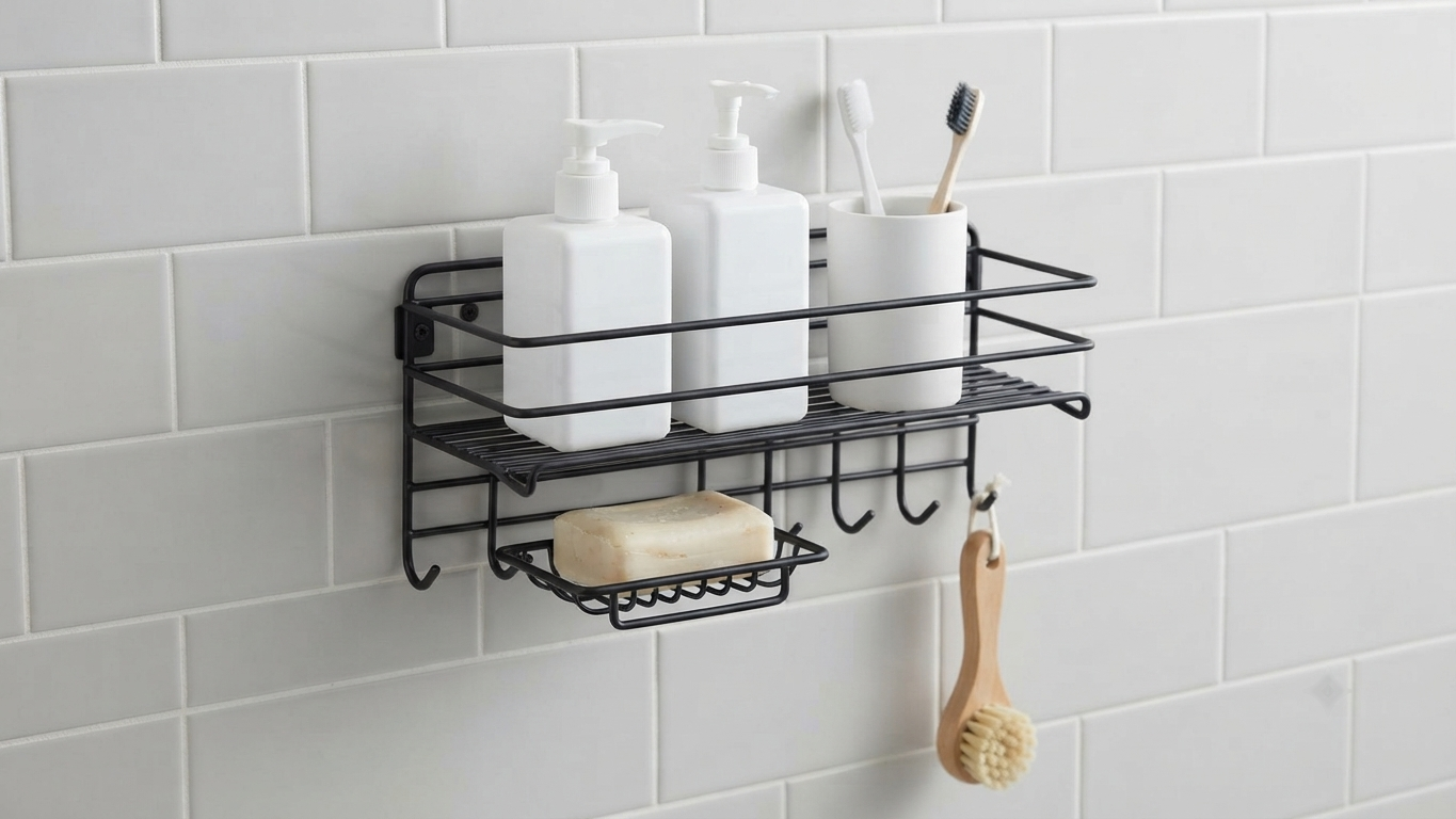 Premium Anti-Rust Wall Mounted Organizer for Bath
