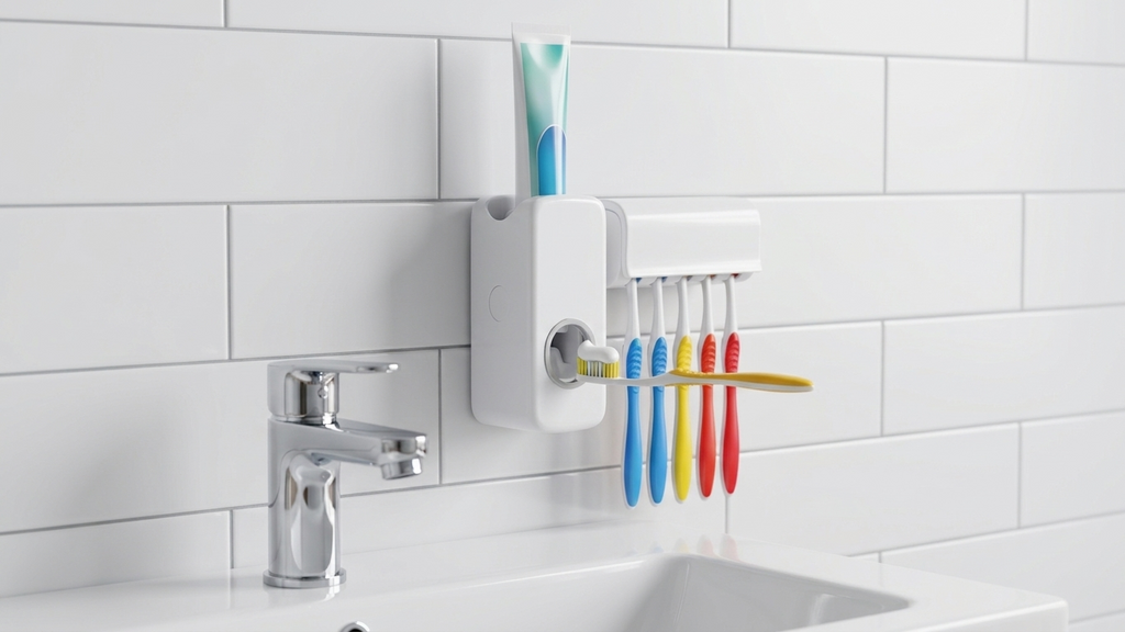 2-in-1 Smart Toothpaste Squeezer with Dust-Proof Toothbrush Stand