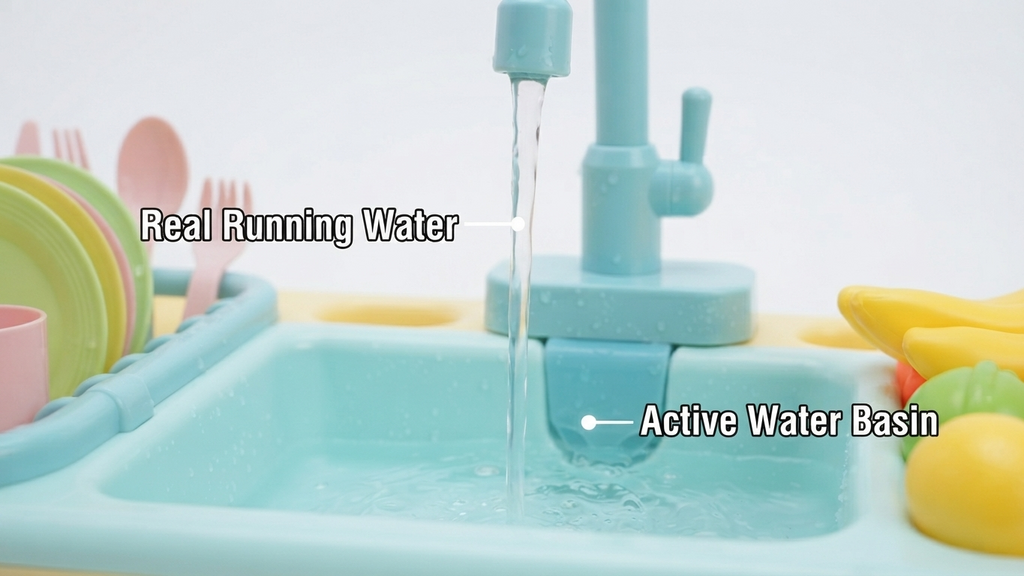 Amazing Kids Play Sink with Running Water – Behtareen Jadooi Kitchen Toy Set for Kids