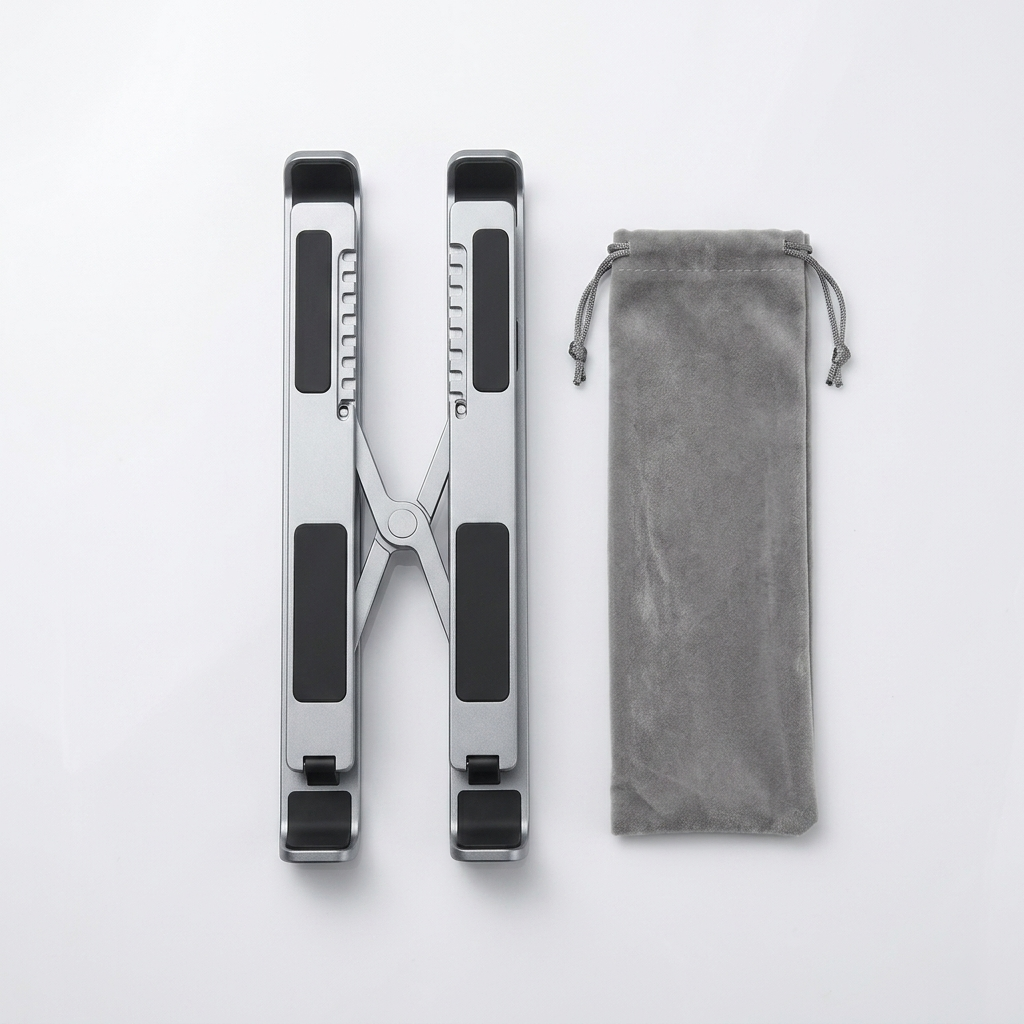 Ergonomic Portable Laptop Stand – Sturdy Aluminium Alloy with Anti-Slip Grip & 7 Adjustable Angles for Improved Posture