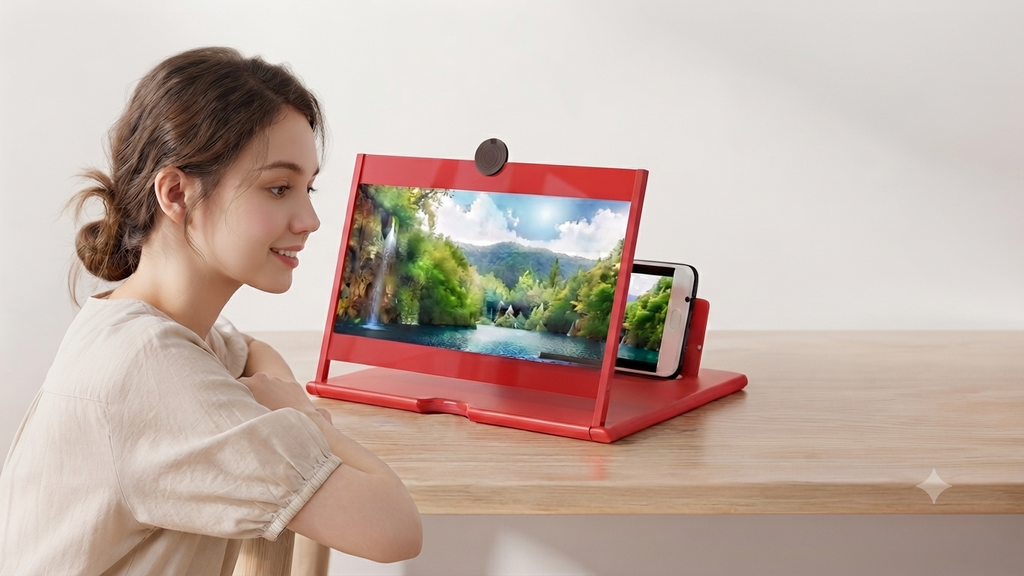 F3 Mobile Screen Magnifier 3D - Smartphone Video Amplifier & Stand
