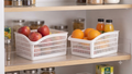 Kitchen Organizer Baskets – Fridge Food Storage Space Saver for Fruits and Vegetables