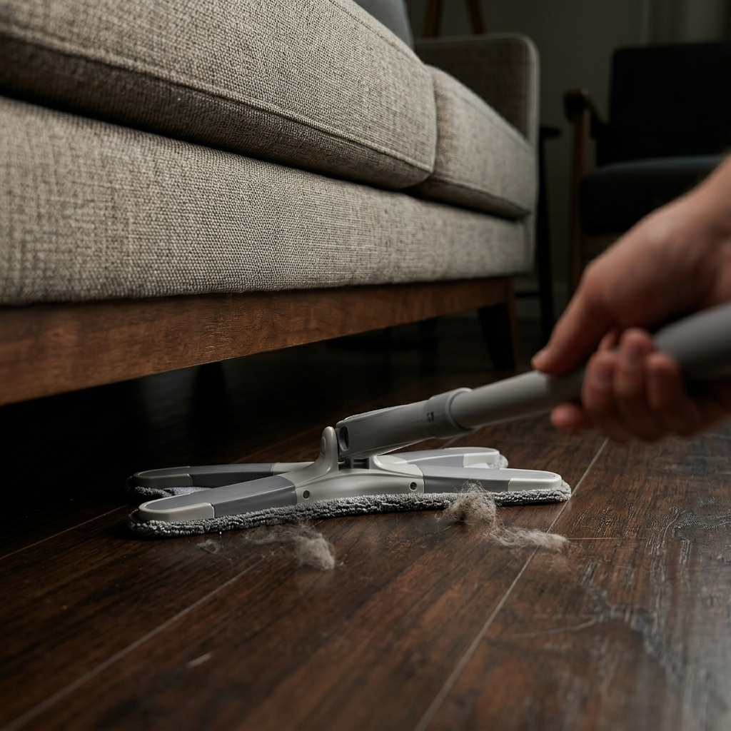 X-Type Hands-Free Self-Wringing Microfiber Floor Mop – 360° Rotatable Cleaning Tool for Home & Kitchen