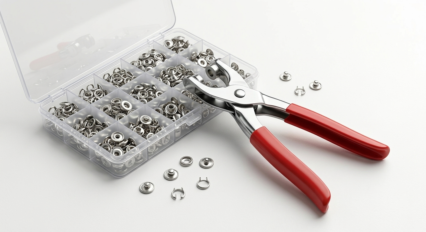 Premium Metal Snap Button Plier Kit