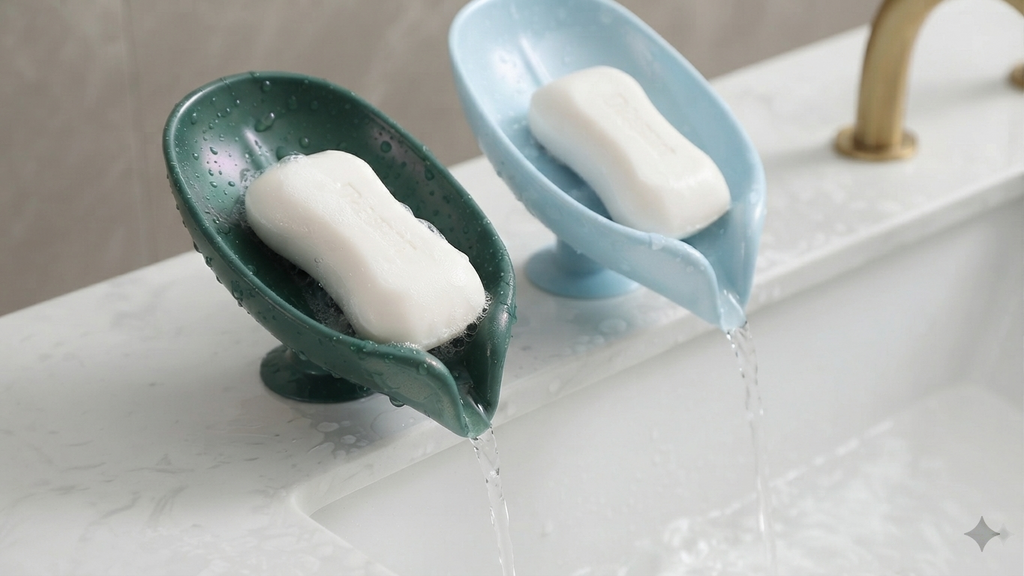 Leaf Shape Decorative Drainage Soap Holder Dish Tray