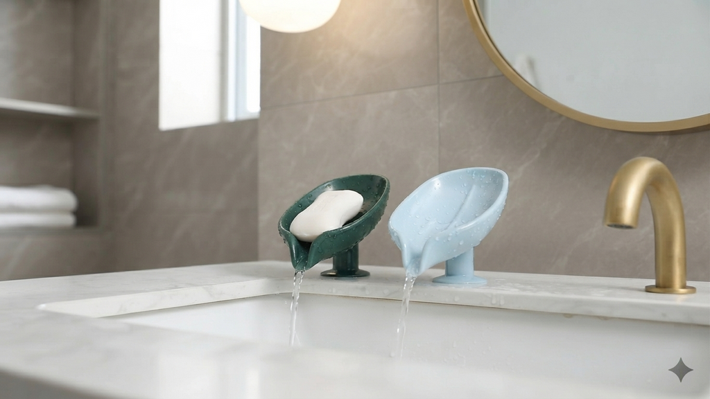 Leaf Shape Decorative Drainage Soap Holder Dish Tray