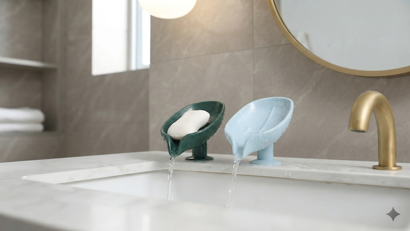 Leaf Shape Decorative Drainage Soap Holder Dish Tray