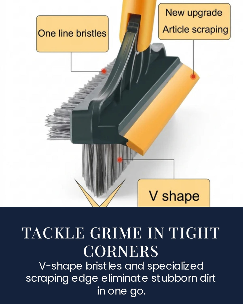 "Ultimate 3-in-1 Floor Cleaning Brush & Scraper – V-Shape Design for Deep Cleaning"