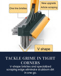"Ultimate 3-in-1 Floor Cleaning Brush & Scraper – V-Shape Design for Deep Cleaning"